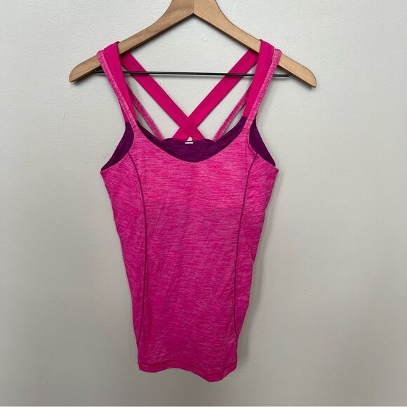 Lululemon Run For Gold Tank Hot Pink Magenta Running Tank Top Sports Bra Size 8 - Picture 4 of 13